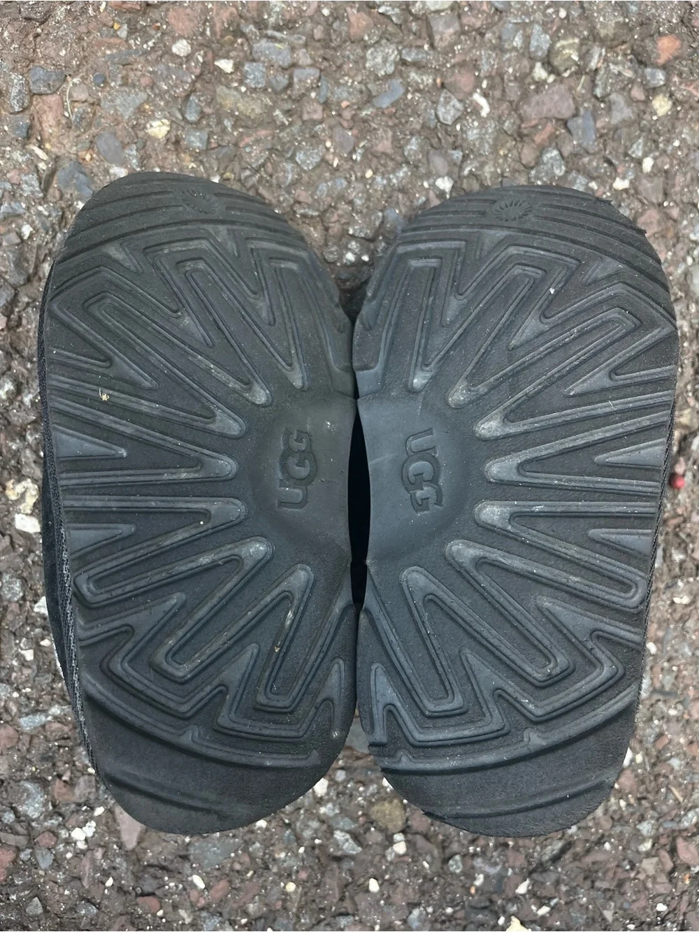 UGG Tasman II Toddler Size 9 Black Suede Slippers Wool Lined Kids Shoes